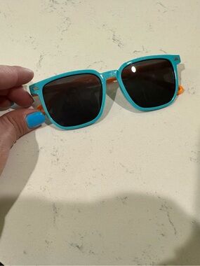 Toddler Turquoise & Orange Square Sunglasses